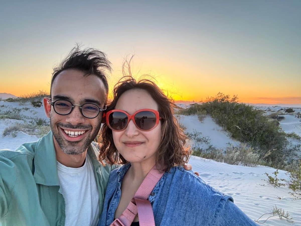Cristina and Hesham on an adventure in New Mexico